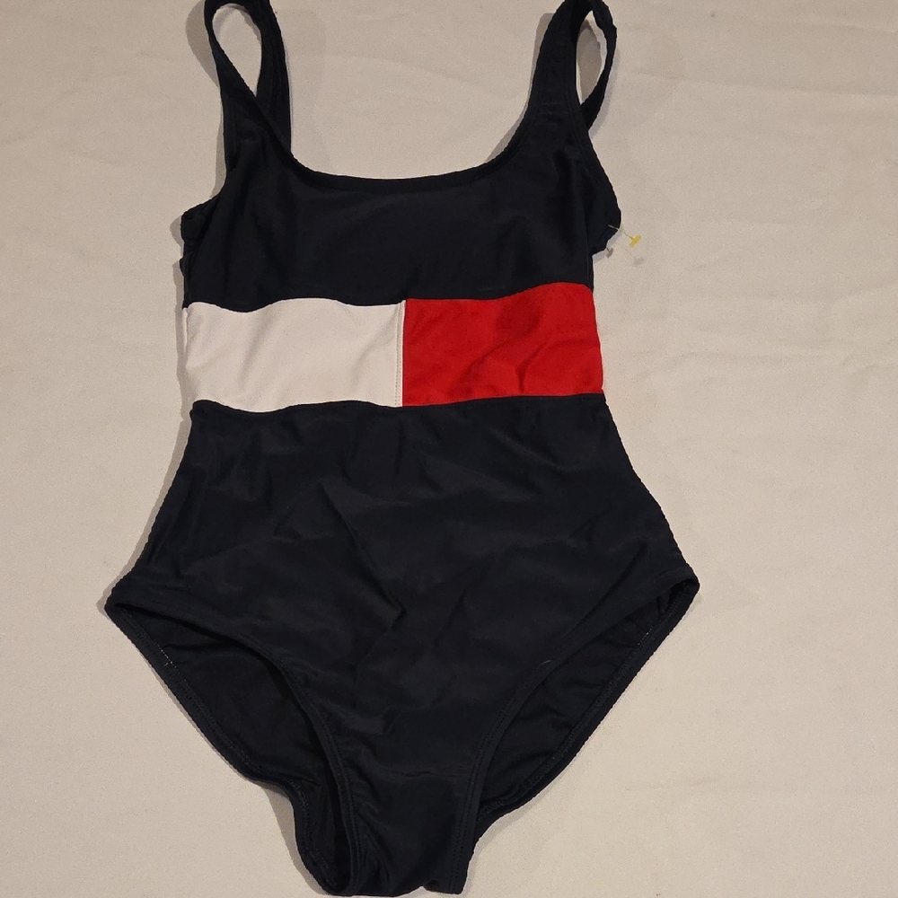 Tommy Hilfiger Navy, White, and Red Women's One Piece